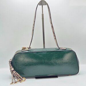 Women's Dark Green/Snake East/West Shoulder Bag